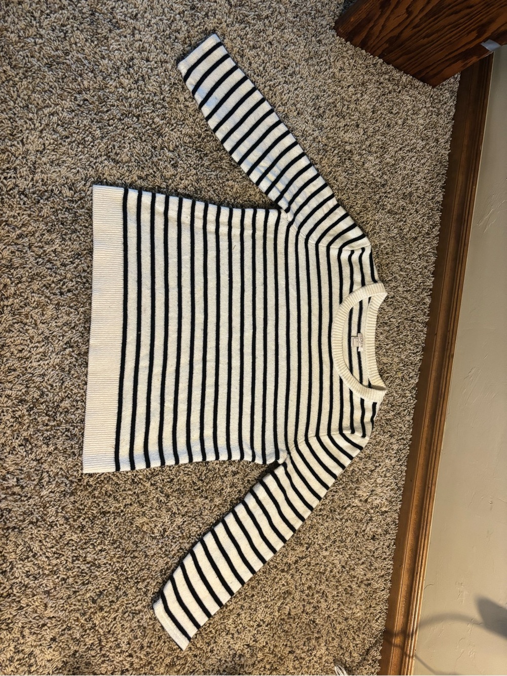 J. Crew Striped Crewneck Sweater - White & Black - Picture 4 of 4